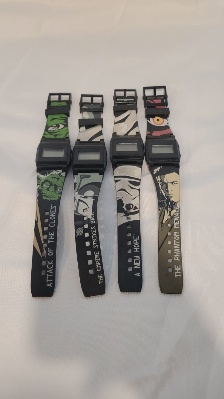 Star Wars Burger King 2005 Digital Watch Lot of 4 Yoda Darth Maul Luke Han Solo